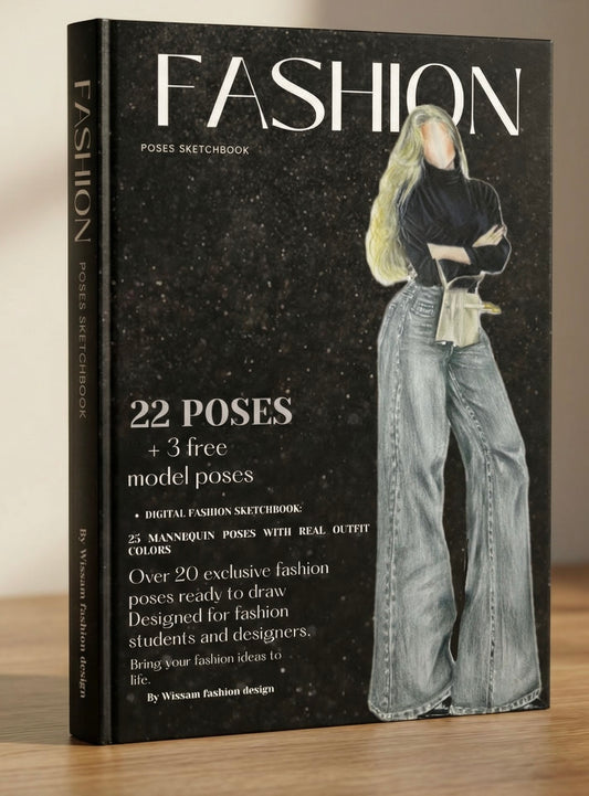 Digital fashion poses sketchbook:25  mannequins poses with real outfits.