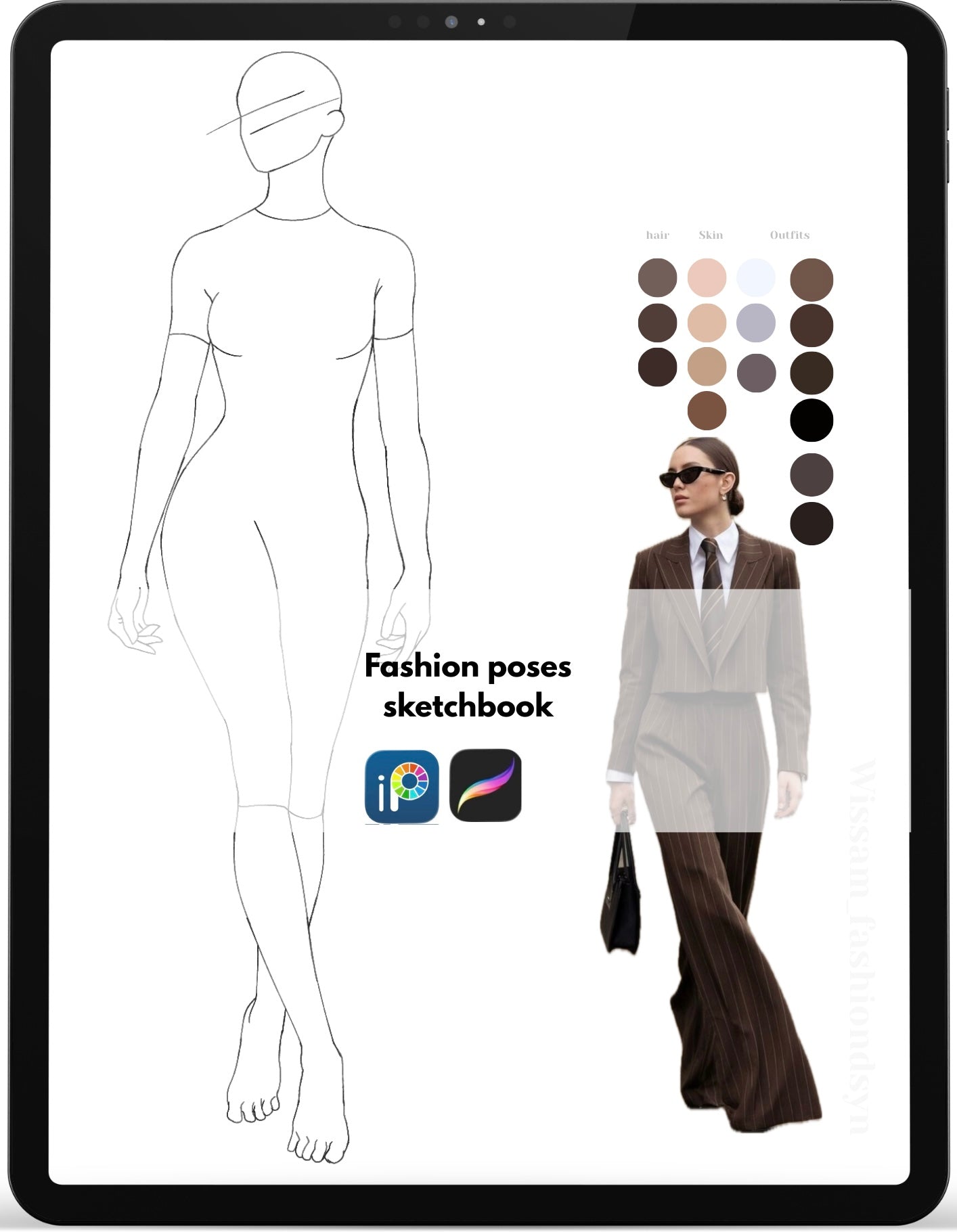 Digital fashion poses sketchbook:25  mannequins poses with real outfits.